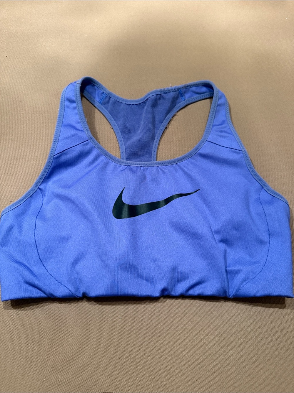 Nike Blue Racerback Sports Bra with Black Swoosh